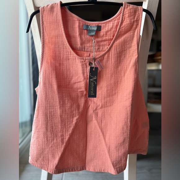 NEW Natural Reflections® Double Cloth Set- Henley Tank Top & Wide-Leg Crop Pants - Picture 7 of 7